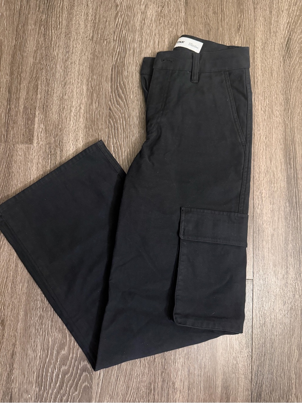 TNA Black Cargo Pants with Side Pocket